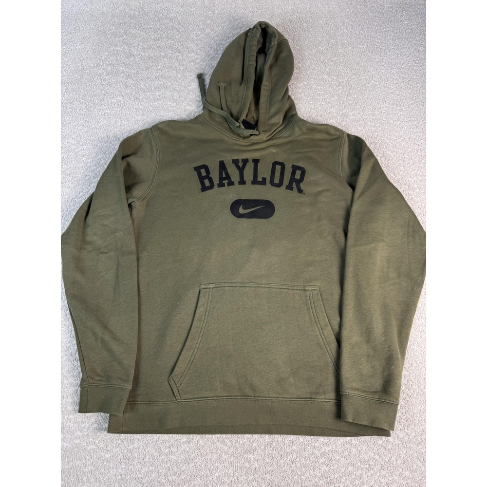 Baylor Bears Hoodie Sweatshirt Mens Medium Green NCAA Football Nike Pullover